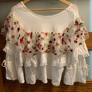 Boxy Layered Embroiled Blouse
